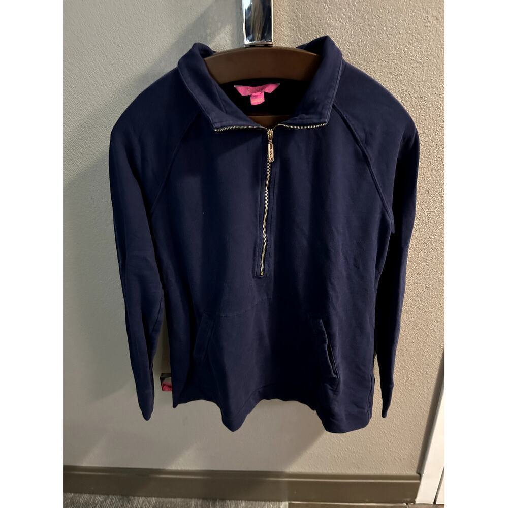 Lilly Pulitzer Skipper Solid 1/2 Zip Pullover in Navy Size L - Picture 2 of 7